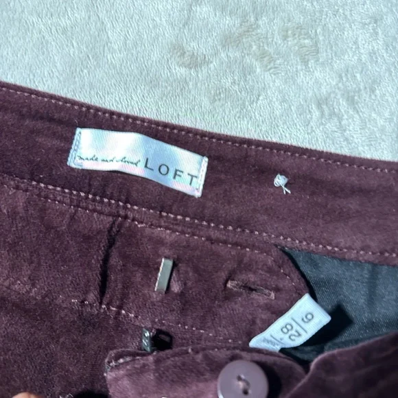 LOFT Burgundy Corduroy Sailor Pants - Picture 3 of 3